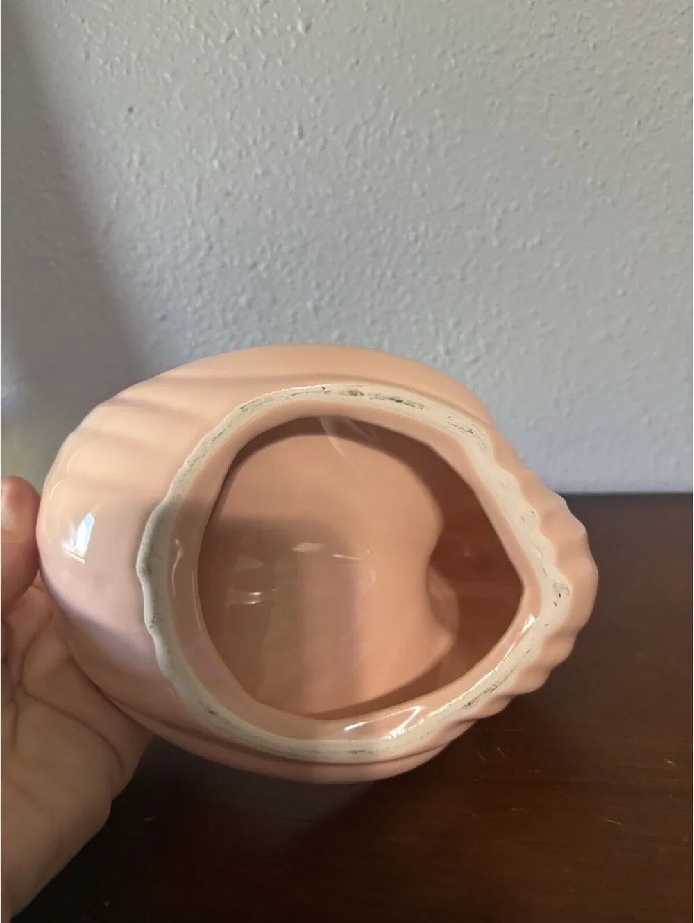 Swan Towel Holder Decorc Apricot Peach Color Vintage EUC